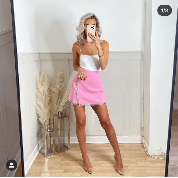 GORGEOUS ZARA NWT Appliqué Jewel Knit Skirt - Picture 10 of 16